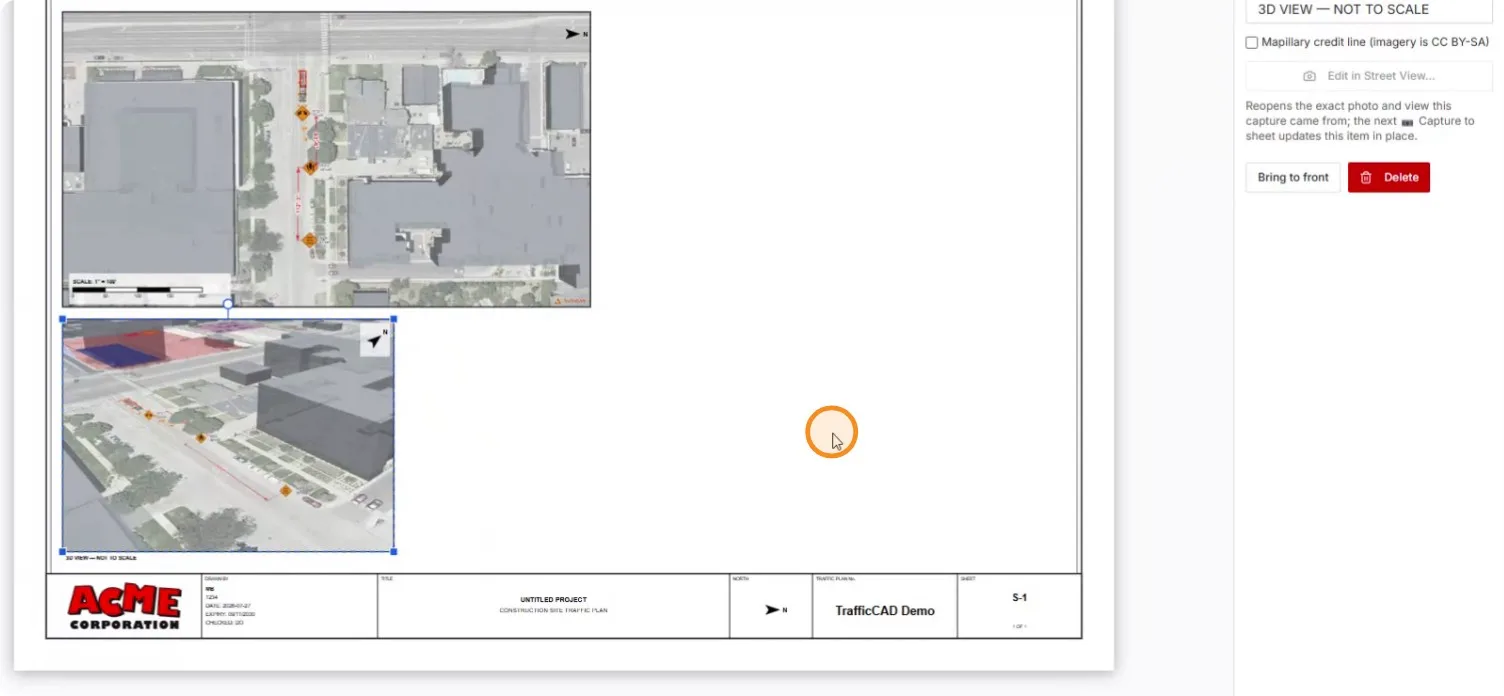The 3D view item's properties: caption and ordering