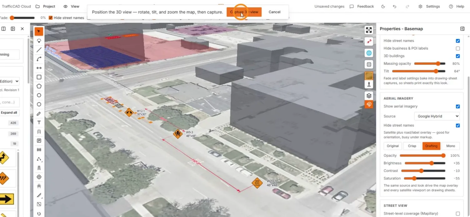 The framed view ready, Capture 3D view under the cursor