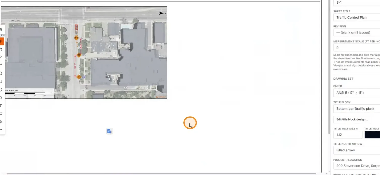The sheet properties scrolled to title block and project fields