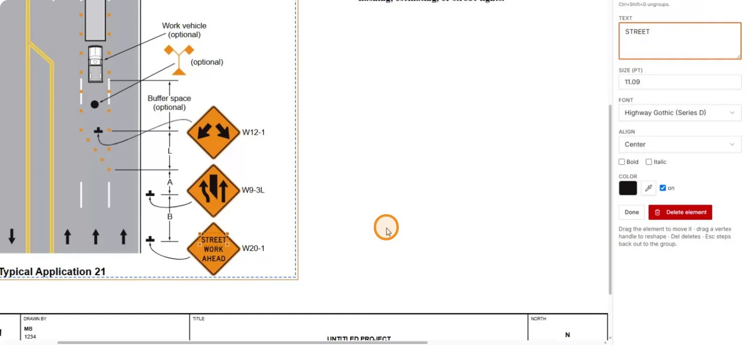 The sign now reads STREET WORK AHEAD