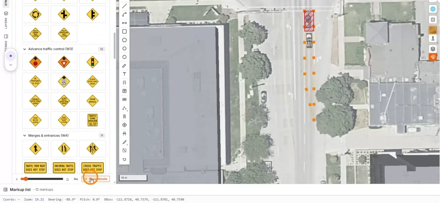 Browsing the Advance traffic control and Merges & entrances categories