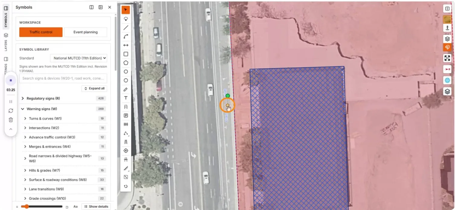 Selecting the placed chain-link fence to edit it
