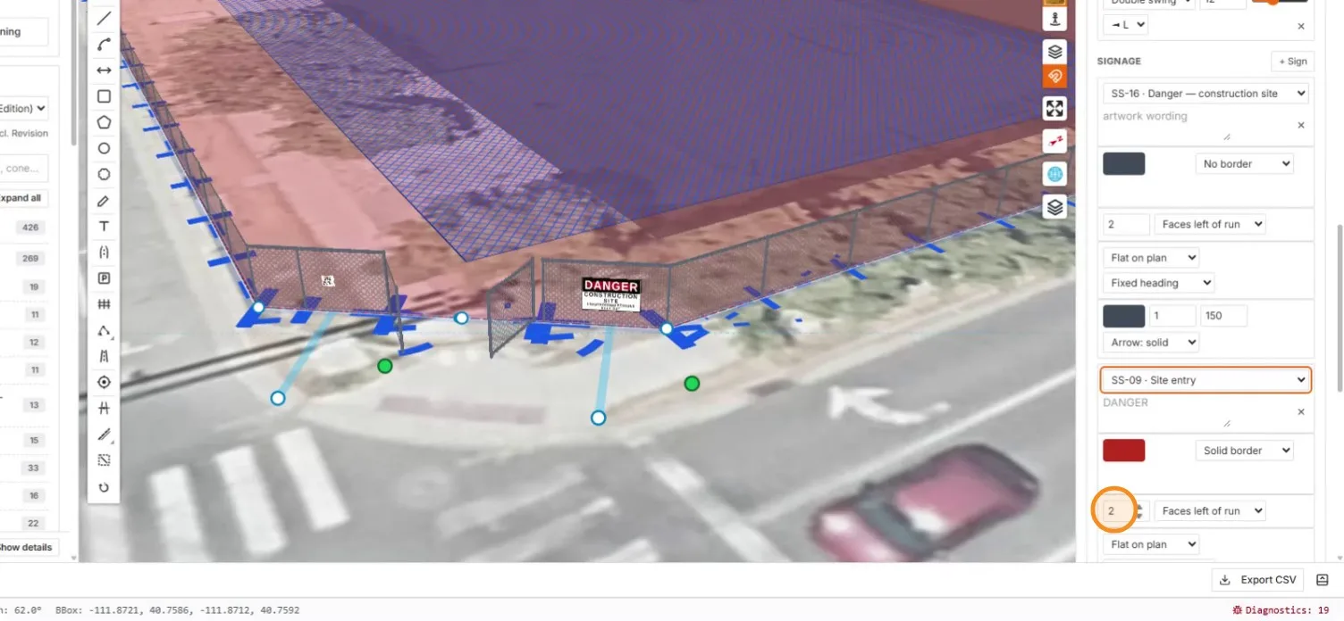 The SS-09 Site entry sign selected