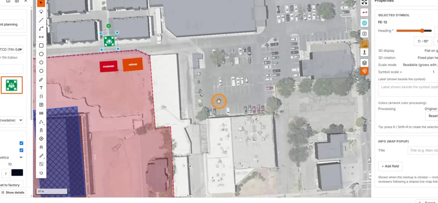 The unmarked car-filled parking lot to be traced